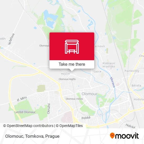Карта Olomouc, Tomkova