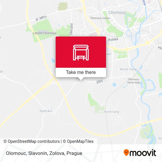 Olomouc, Slavonín, Zolova map