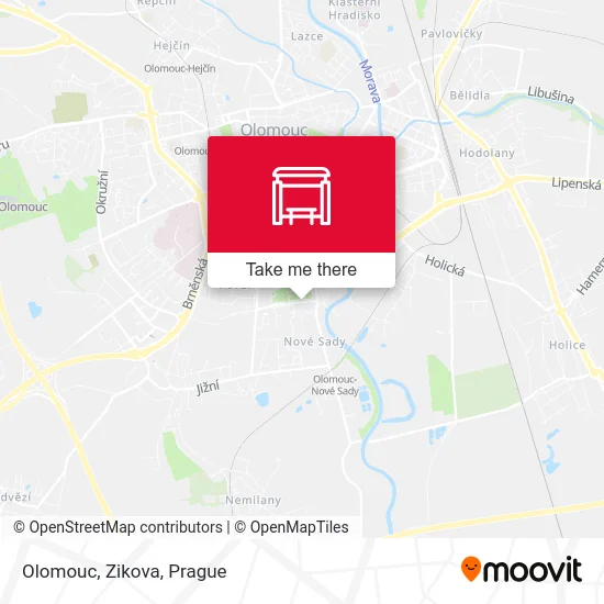 Карта Olomouc, Zikova