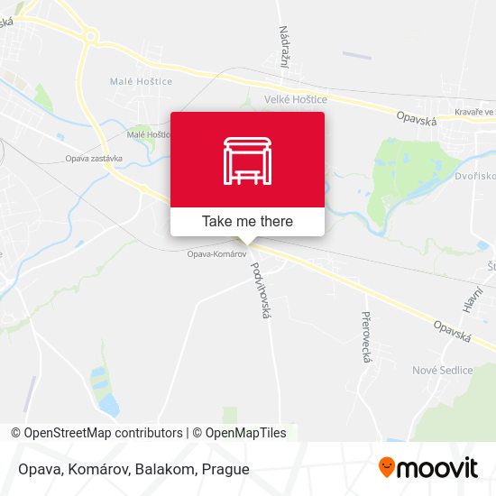 Opava, Komárov, Balakom map
