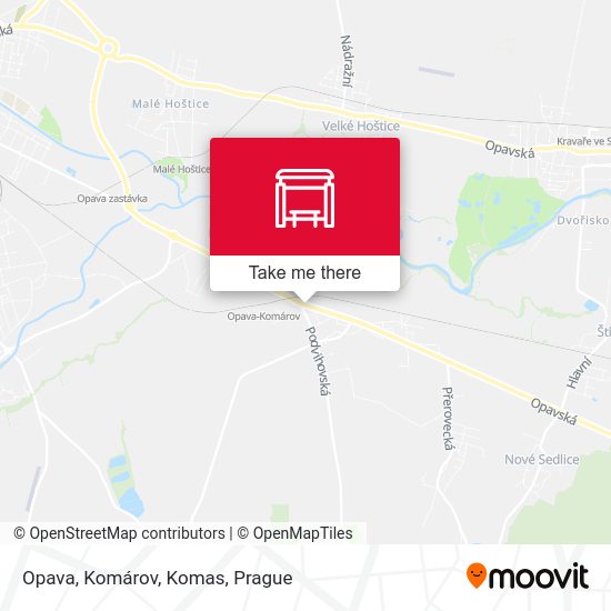Opava, Komárov, Komas map