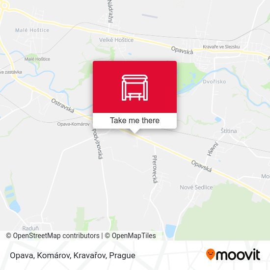 Opava, Komárov, Kravařov map