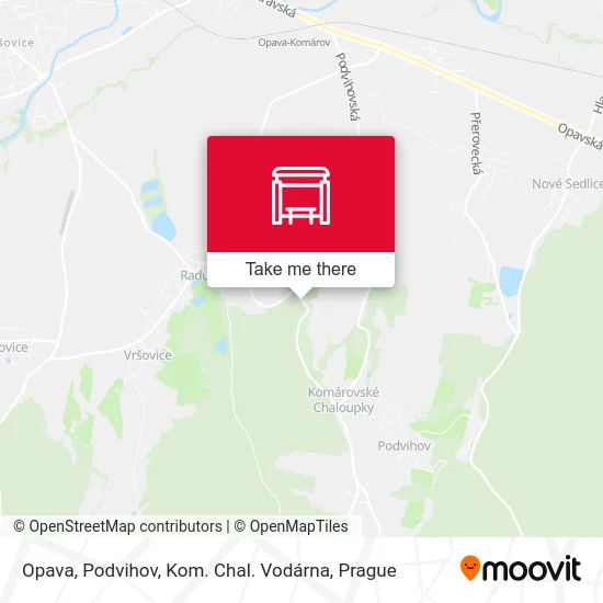 Карта Opava, Podvihov, Kom. Chal. Vodárna