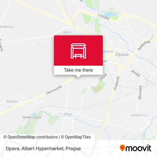 Opava, Albert Hypermarket map