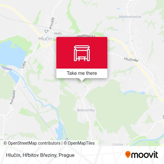 Hlučín, Hřbitov Březiny map