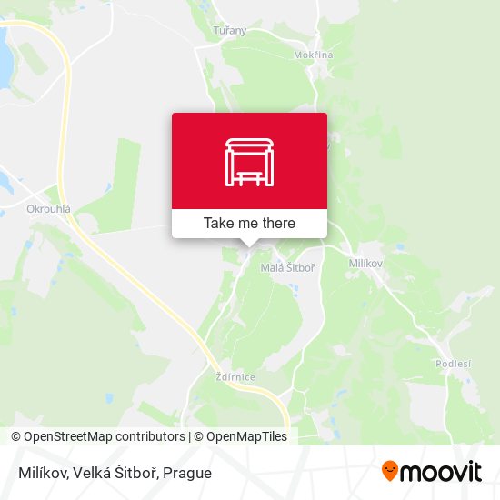 Milíkov, Velká Šitboř map