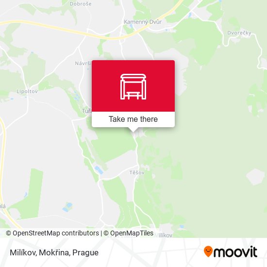 Milíkov, Mokřina map