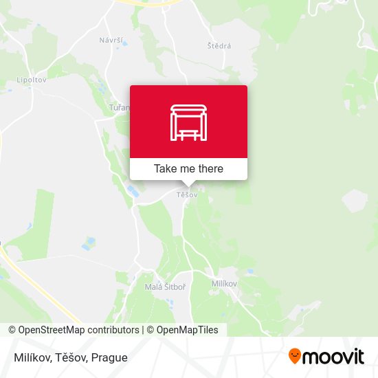 Milíkov, Těšov map