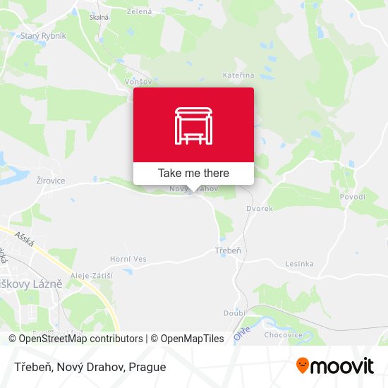 Třebeň, Nový Drahov map