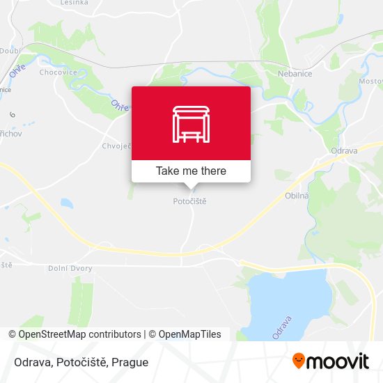 Odrava, Potočiště map