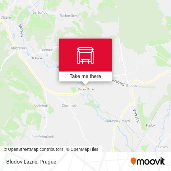 Bludov Lázně map