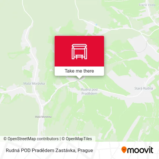 Карта Rudná POD Pradědem Zastávka