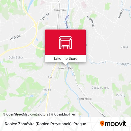 Карта Ropice Zastávka (Ropica Przystanek)