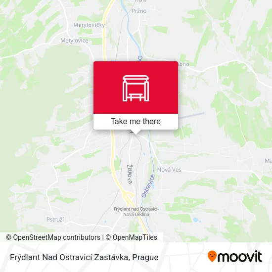 Карта Frýdlant Nad Ostravicí Zastávka