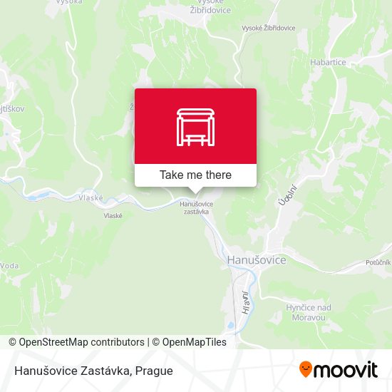 Карта Hanušovice Zastávka