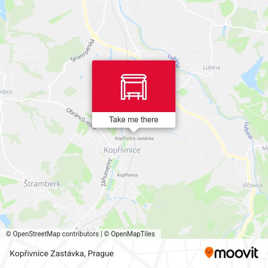 Карта Kopřivnice Zastávka