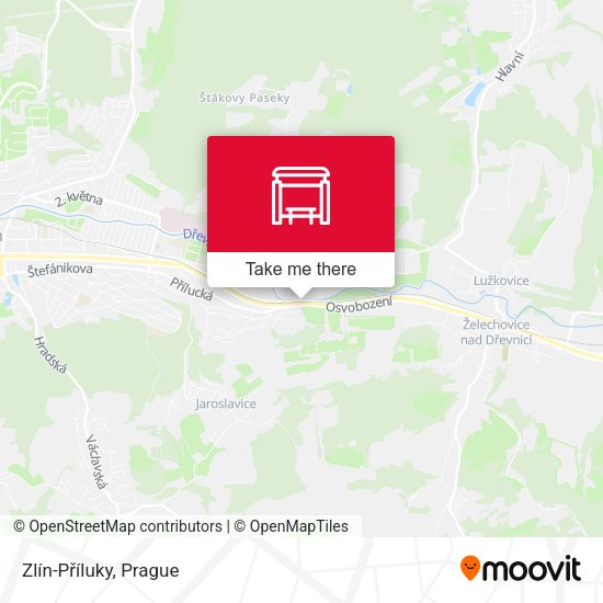 Zlín-Příluky map