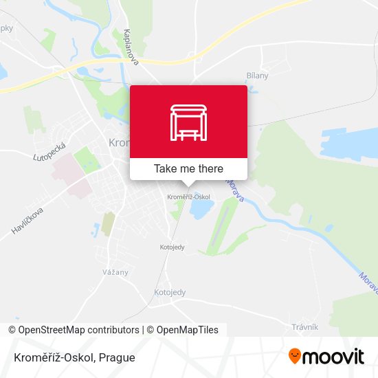 Kroměříž-Oskol map