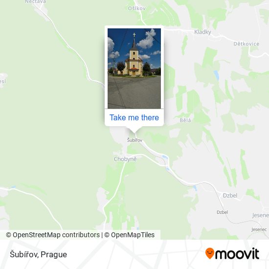 Šubířov map