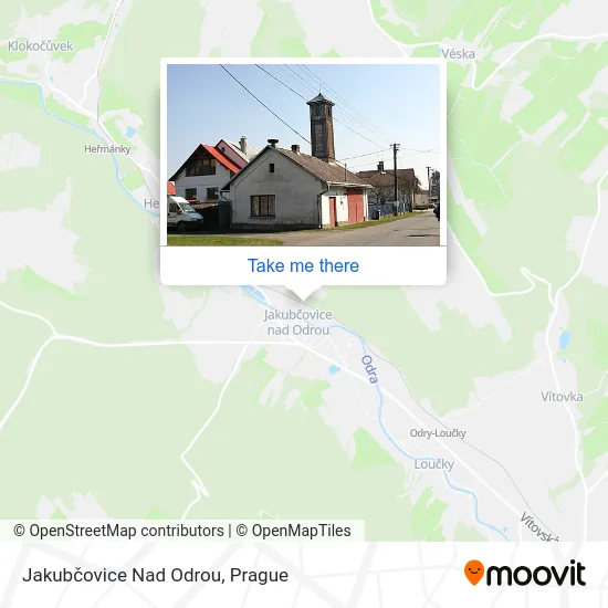 Карта Jakubčovice Nad Odrou