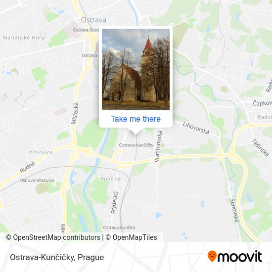 Ostrava-Kunčičky map
