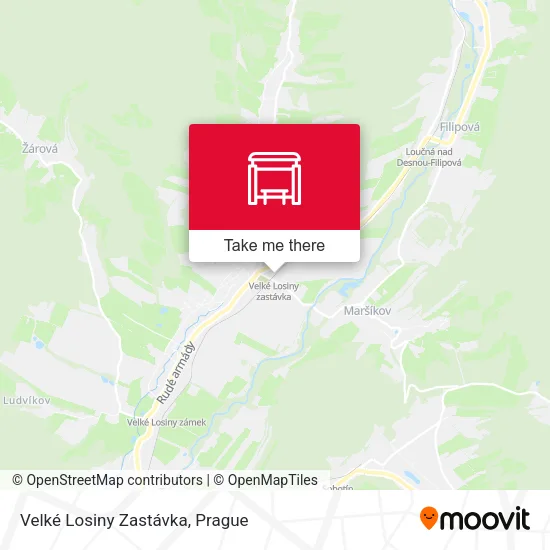 Карта Velké Losiny Zastávka