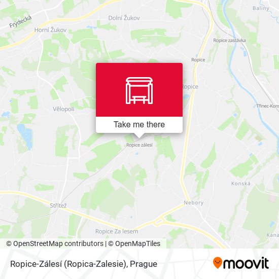 Ropice-Zálesí (Ropica-Zalesie) map