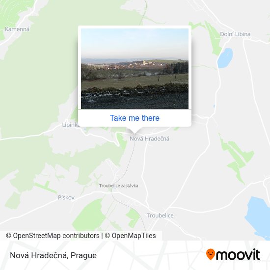 Nová Hradečná map