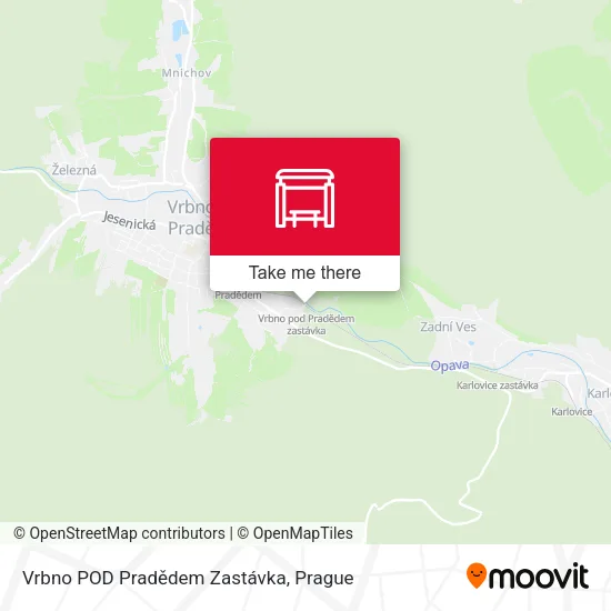 Карта Vrbno POD Pradědem Zastávka