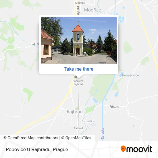 Карта Popovice U Rajhradu