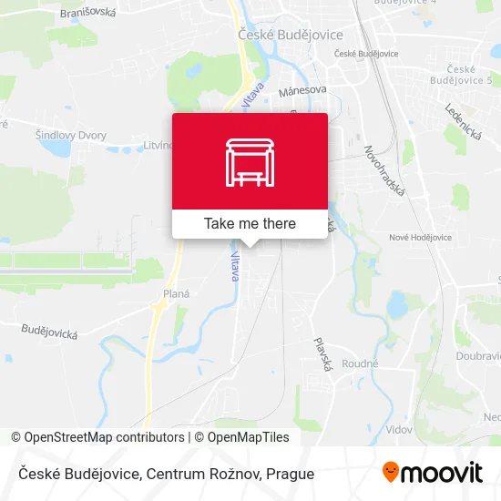 Карта České Budějovice, Centrum Rožnov