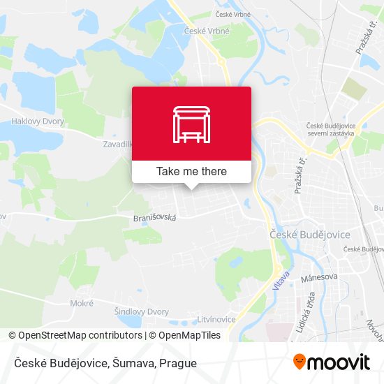 České Budějovice, Šumava map