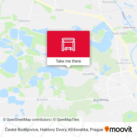 České Budějovice, Haklovy Dvory, Křižovatka map