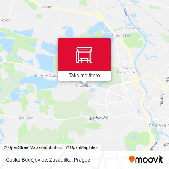 Карта České Budějovice, Zavadilka