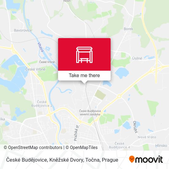 České Budějovice, Kněžské Dvory, Točna map