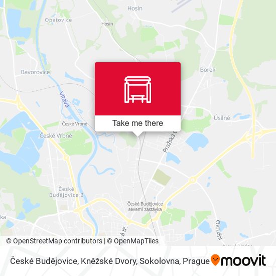 České Budějovice, Kněžské Dvory, Sokolovna map