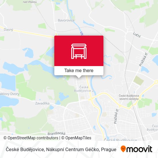 České Budějovice, Nákupní Centrum Géčko map