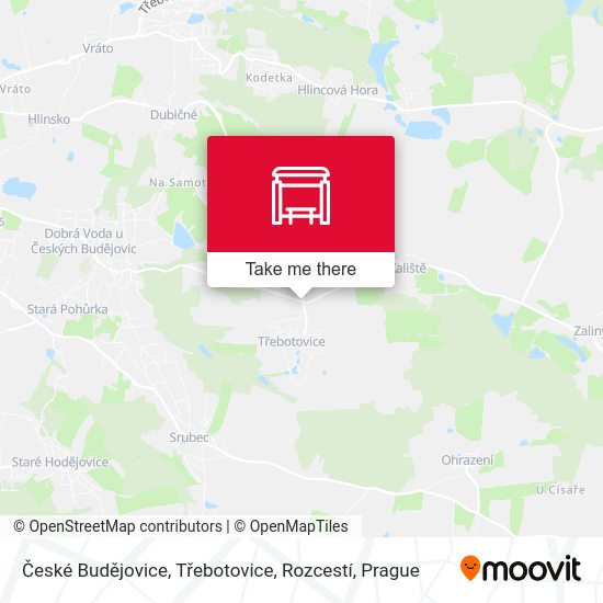České Budějovice, Třebotovice, Rozcestí map