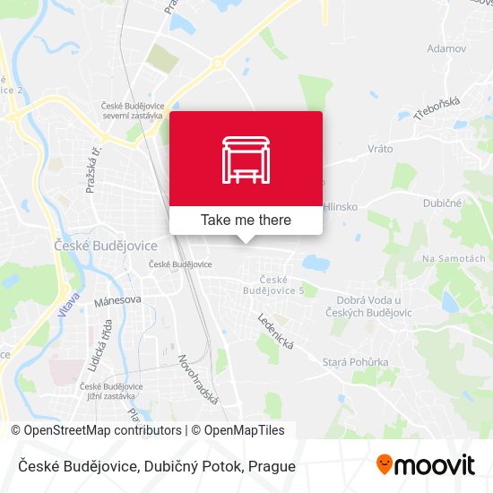 České Budějovice, Dubičný Potok map