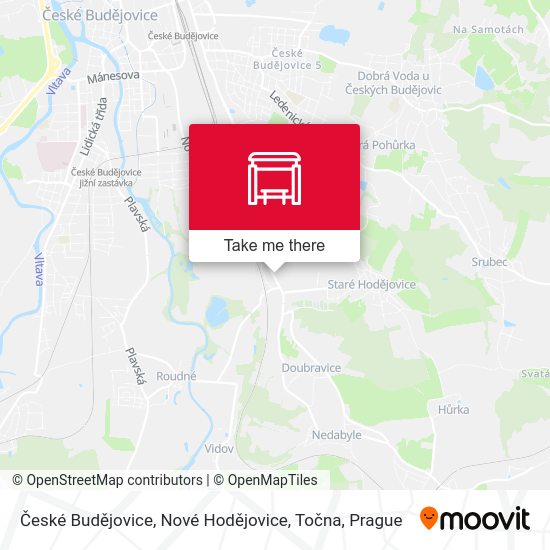 České Budějovice, Nové Hodějovice, Točna map