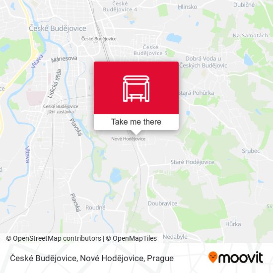 České Budějovice, Nové Hodějovice map