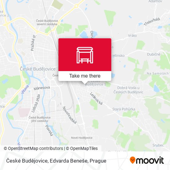 České Budějovice, Edvarda Beneše map