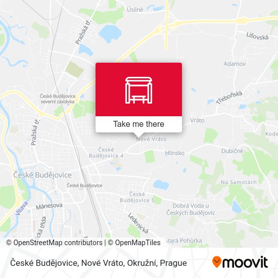 České Budějovice, Nové Vráto, Okružní map