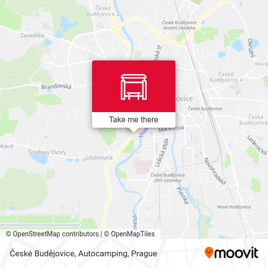 České Budějovice, Autocamping map