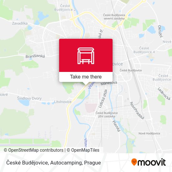 České Budějovice, Autocamping map