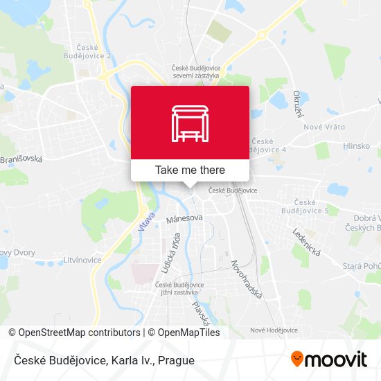 České Budějovice, Karla Iv. map
