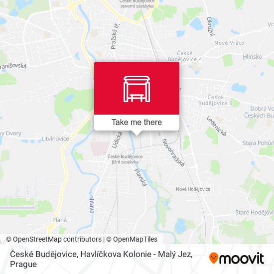 České Budějovice, Havlíčkova Kolonie - Malý Jez map