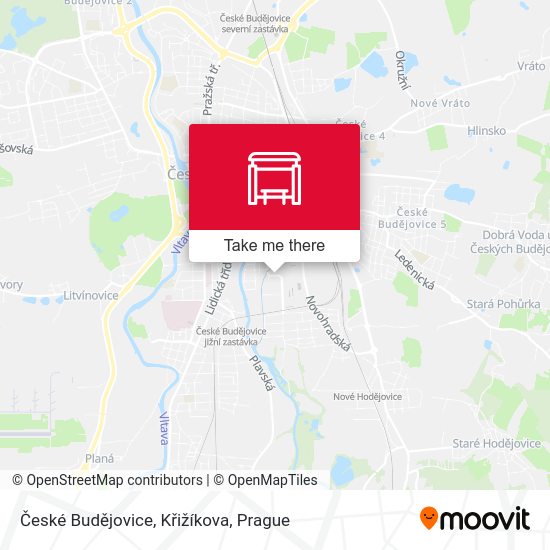 České Budějovice, Křižíkova map