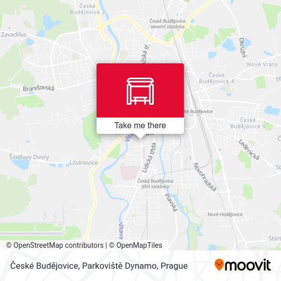 České Budějovice, Parkoviště Dynamo map