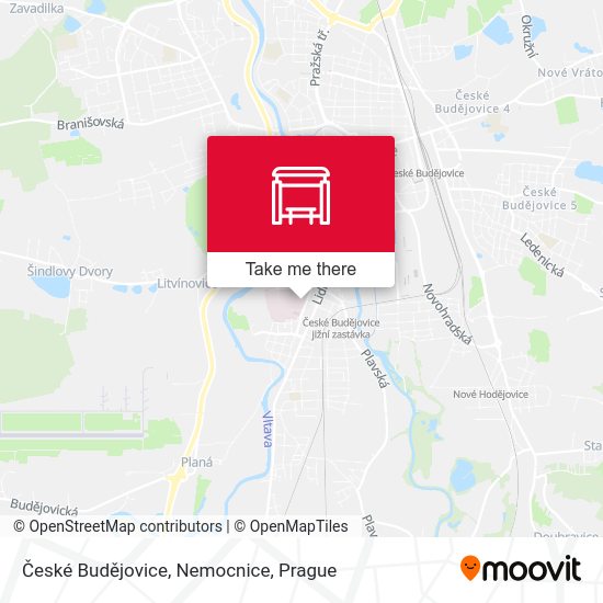České Budějovice, Nemocnice map